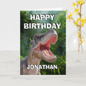 Carte Dinosaur Enfants Dino Jurassic Trex (Fleur jaune)