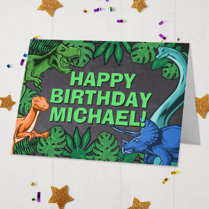 Carte Dinosaur Enfants Dino Jurassic Trex Boy Anniversai