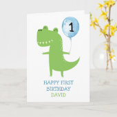 Carte Dinosaur Garçon Premier Anniversaire Balloon Enfan (Fleur jaune)