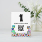 Carte Dinosaur Mariage Fleur sauvage couleur  QR Code (Debout devant)