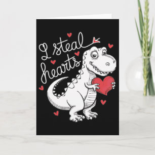 Carte Dinosaur Mignon Saint-Valentin Je Vole Des Cœurs P