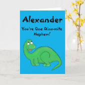 Carte Dinosaur Nephew mignon Anniversaire (Fleur jaune)