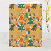 Carte Dinosaur Noël fête Jaune (Fleur jaune)