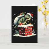 Carte Dinosaur Noël Santa Xmas (Fleur jaune)
