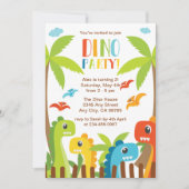 Carte Dinosaur Party personnalisée pour enfants an (Devant)