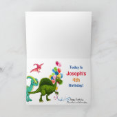 Carte Dinosaur Personnaliser Anniversaire Nom et âge du (Intérieur)