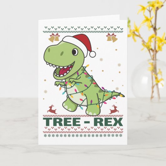 Carte Dinosaur Pun T-Rex (Fleur jaune)