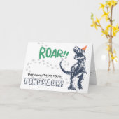 Carte Dinosaur T-Rex en Casquette de parti Anniversaire  (Fleur jaune)