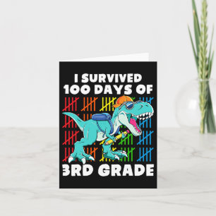 Carte Dinosaur T Rex I Survécu 100 Jours De L'École 3E G