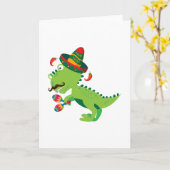 Carte Dinosaur T-Rex Mexicain Cinco De Mayo Garçons (Fleur jaune)