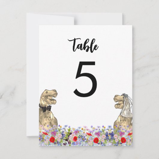 Carte Dinosaur Thème Mariage (Devant)