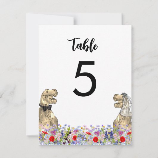 Carte Dinosaur Thème Mariage (Dos)