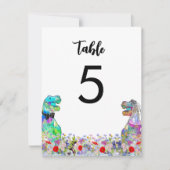 Carte Dinosaur thème Mariage Fleur sauvage coloré  (Devant)