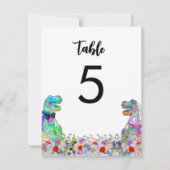 Carte Dinosaur thème Mariage Fleur sauvage coloré  (Dos)