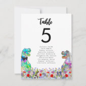 Carte Dinosaur thème Mariage Fleur sauvage Table (Devant)