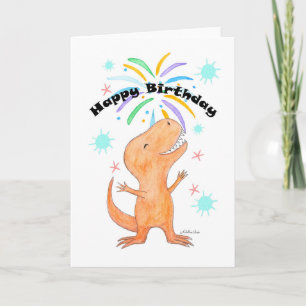 Carte Dinosaur tyrannosaurus T-rex joli joyeux anniversa
