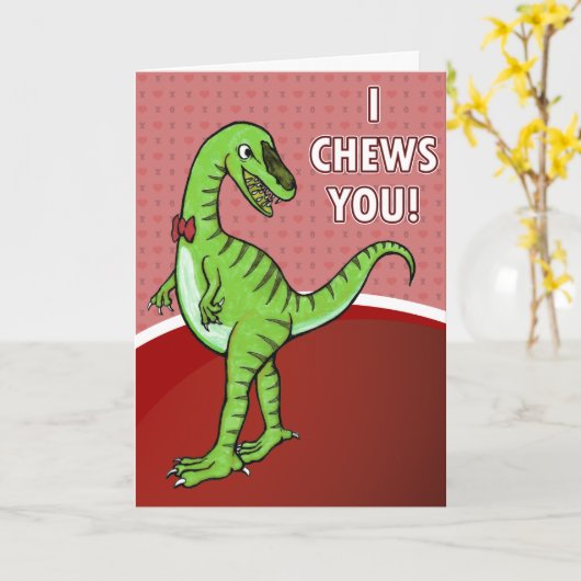 Carte Dinosaur valentines (Fleur jaune)