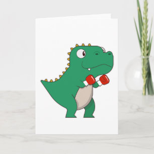 Carte Dinosaure à la boxe avec des gants de boxe