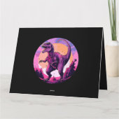 Carte Dinosaure Alien vintage dans l'espace extra-atmosp (Dos)