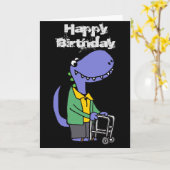 Carte Dinosaure avec Walker Anniversaire de la vieilless (Fleur jaune)