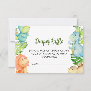 Carte Dinosaure Baby shower Dinosaure Raffle