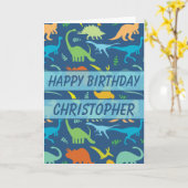Carte Dinosaure d'anniversaire à personnaliser (Fleur jaune)