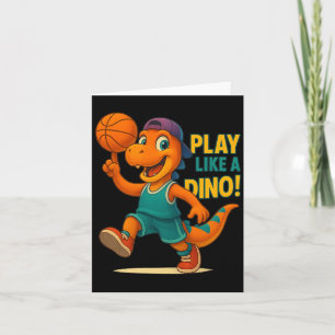 Carte Dinosaure de basket cool joueur drôle de sports Di