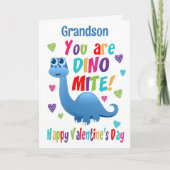 Carte Dinosaure de la fête des petits-fils Valentines (Devant)