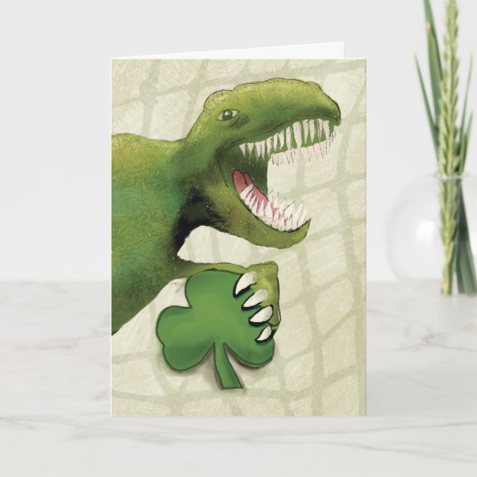 Carte Dinosaure de la Saint-Patricks Shamrock (Devant)