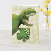 Carte Dinosaure de la Saint-Patricks Shamrock (Fleur jaune)
