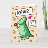 Carte Dinosaure Dinosaur Roar Joyeux 1er anniversaire (Devant)