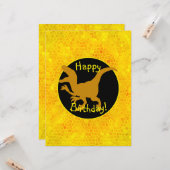 Carte Dinosaure D'Or Cachez Un Joyeux Anniversaire ! (Devant/Arrière en situation)