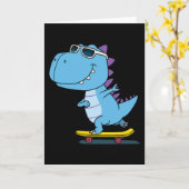 Carte dinosaure jeu skate (Fleur jaune)