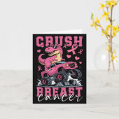 Carte Dinosaure Monster Camion Pink Ribbon Crush Breast (Fleur jaune)