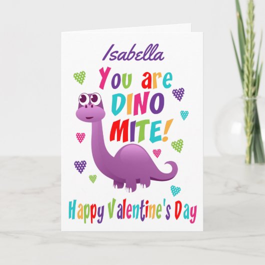Carte Dinosaure mou Dinomite Valentines Jour (Devant)