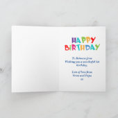 Carte Dinosaure pourpre 1er anniversaire (Intérieur)