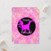 Carte Dinosaure Rose Cachez Un Joyeux Anniversaire ! (Devant/Arrière en situation)
