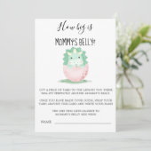 Carte Dinosaure rose vert à quel point le ventre de mama (Debout devant)