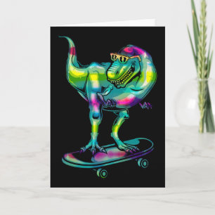 Carte Dinosaure sur skateboard skateboard Skateur Équipe