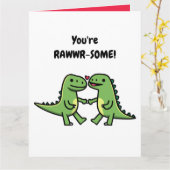 Carte Dinosaure Valentines (Fleur jaune)