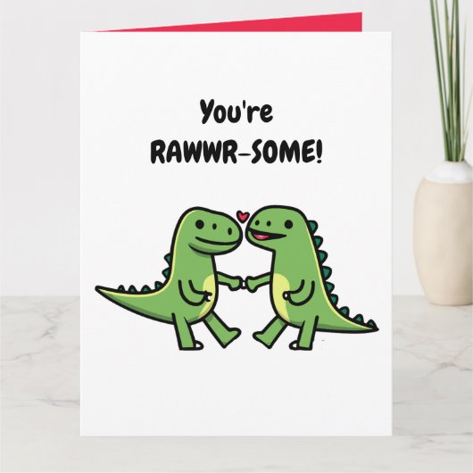 Carte Dinosaure Valentines (Devant)