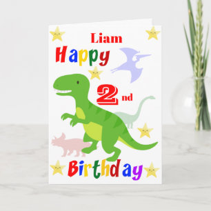 Carte Dinosaures 2ème anniversaire
