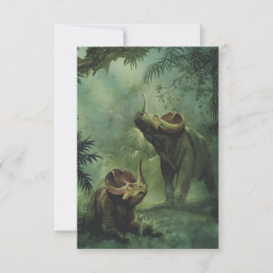 Carte Dinosaures Vintage, Centrosaurus dans la Jungle