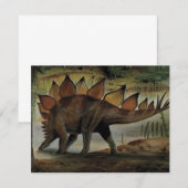 Carte Dinosaures Vintage, Stégosaure, Queue avec des poi (Devant / Derrière)