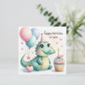 Carte Dinozaur birthday Personalize Custom card (Debout devant)