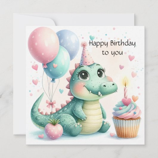 Carte Dinozaur birthday Personalize Custom card (Devant)