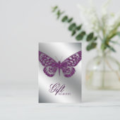Carte d'inscription Cadeau mariage papillon violet (Debout devant)