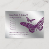 Carte d'inscription Cadeau mariage papillon violet (Dos)