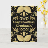 Carte d'inscription Gold & Black Félicitations (Fleur jaune)