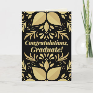 Carte d'inscription Gold & Black Félicitations